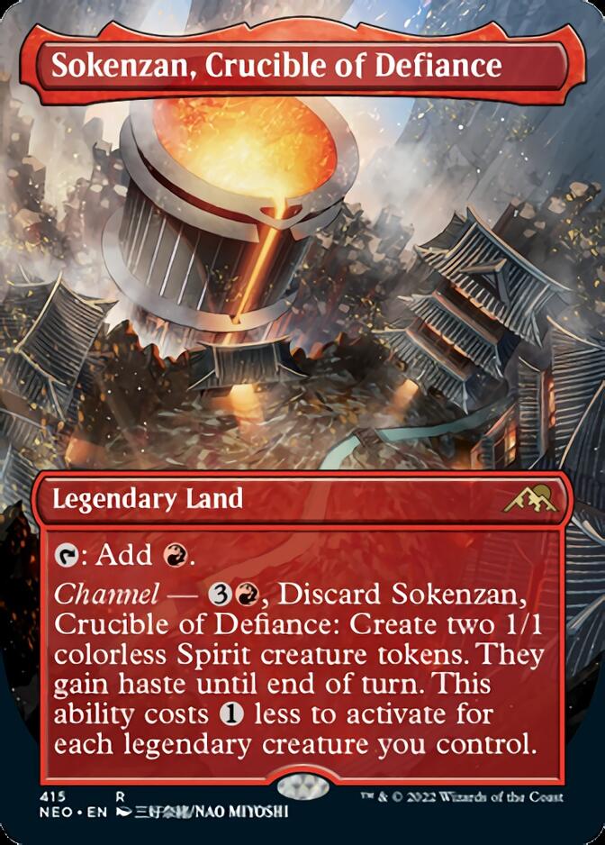 Sokenzan, Crucible of Defiance (Borderless Alternate Art) [Kamigawa: Neon Dynasty] - The Mythic Store | 24h Order Processing