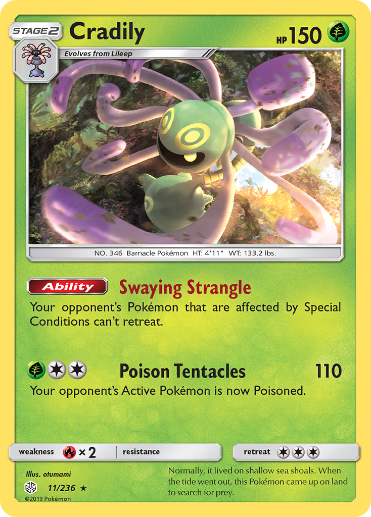 Cradily (11/236) [Sun & Moon: Cosmic Eclipse] - The Mythic Store | 24h Order Processing