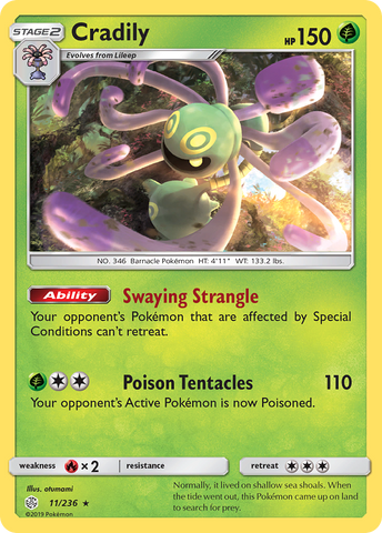 Cradily (11/236) [Sun & Moon: Cosmic Eclipse] - The Mythic Store | 24h Order Processing