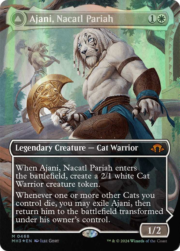 Ajani, Nacatl Pariah // Ajani, Nacatl Avenger (Borderless) (Textured Foil) [Modern Horizons 3] - The Mythic Store | 24h Order Processing