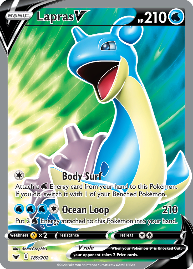 Lapras V (189/202) [Sword & Shield: Base Set] - The Mythic Store | 24h Order Processing