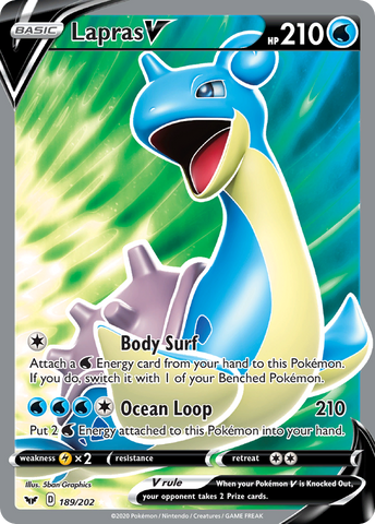 Lapras V (189/202) [Sword & Shield: Base Set] - The Mythic Store | 24h Order Processing