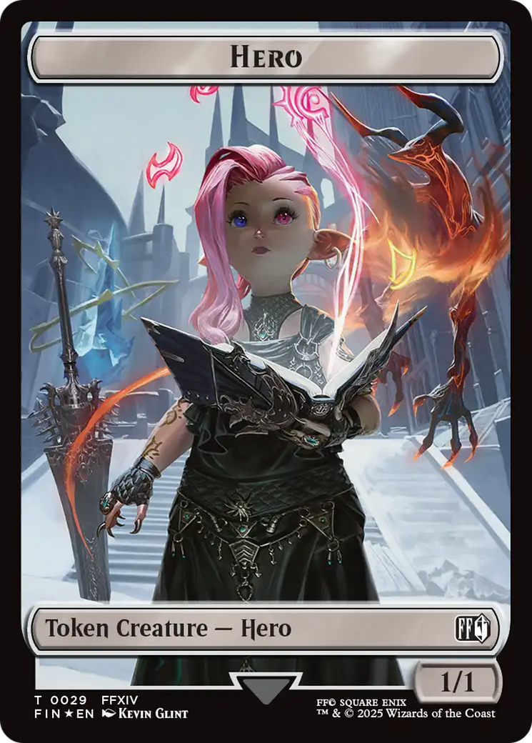 Bird // Hero (0029) Double-Sided Token (Surge Foil) [FINAL FANTASY Commander Tokens] - The Mythic Store | 24h Order Processing