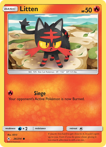 Litten (26/214) [Sun & Moon: Unbroken Bonds] - The Mythic Store | 24h Order Processing