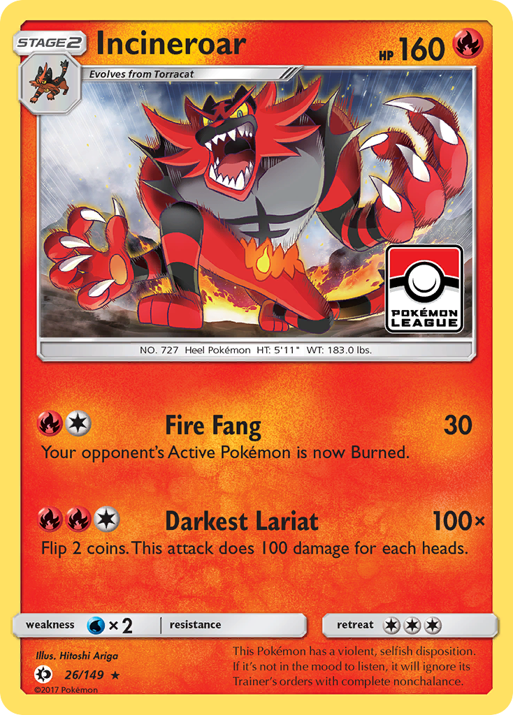 Incineroar (26/149) [Sun & Moon: Base Set] - The Mythic Store | 24h Order Processing