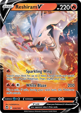 Reshiram V (024/195) [Sword & Shield: Silver Tempest] - The Mythic Store | 24h Order Processing