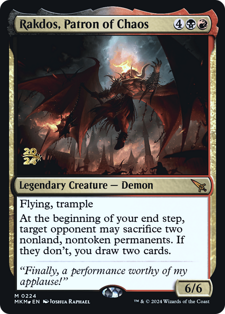 Rakdos, Patron of Chaos [Murders at Karlov Manor Prerelease Promos] - The Mythic Store | 24h Order Processing