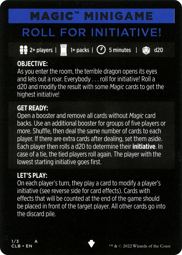 Roll for Initiative! (Magic Minigame) [Commander Legends: Battle for Baldur's Gate Minigame] - The Mythic Store | 24h Order Processing