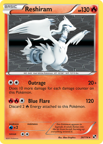 Reshiram (26/114) [Black & White: Base Set] - The Mythic Store | 24h Order Processing