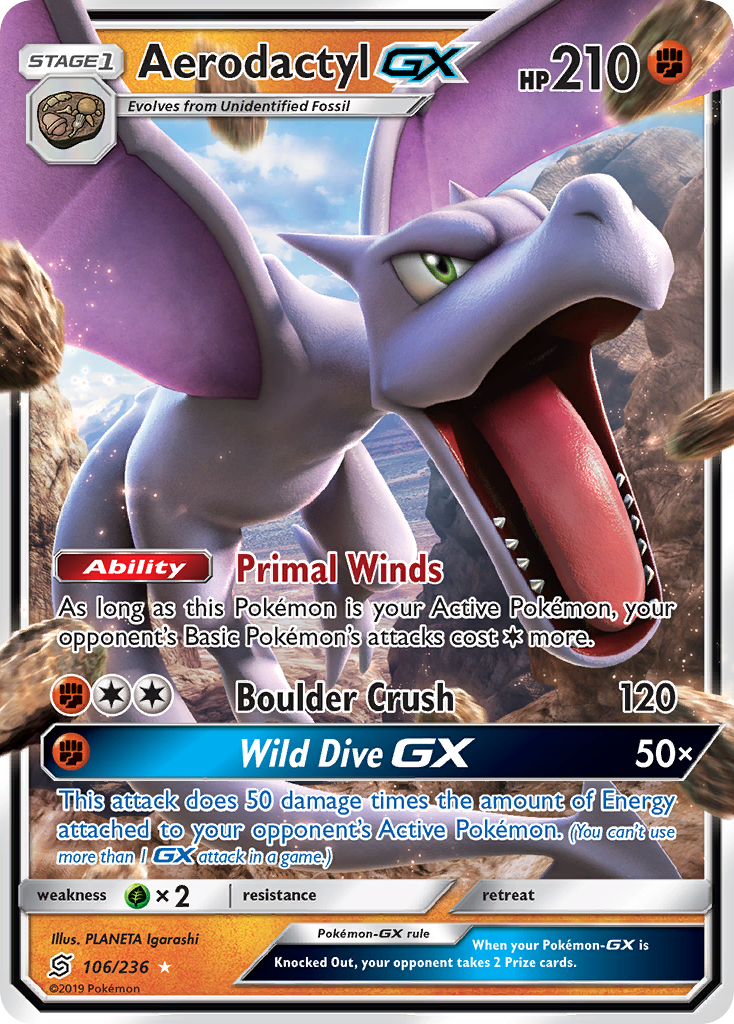 Aerodactyl GX (106/236) [Sun & Moon: Unified Minds] - The Mythic Store | 24h Order Processing