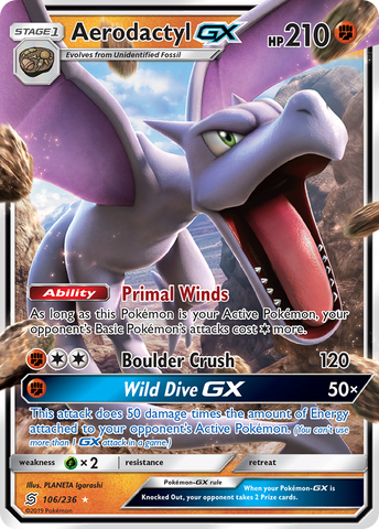 Aerodactyl GX (106/236) [Sun & Moon: Unified Minds] - The Mythic Store | 24h Order Processing