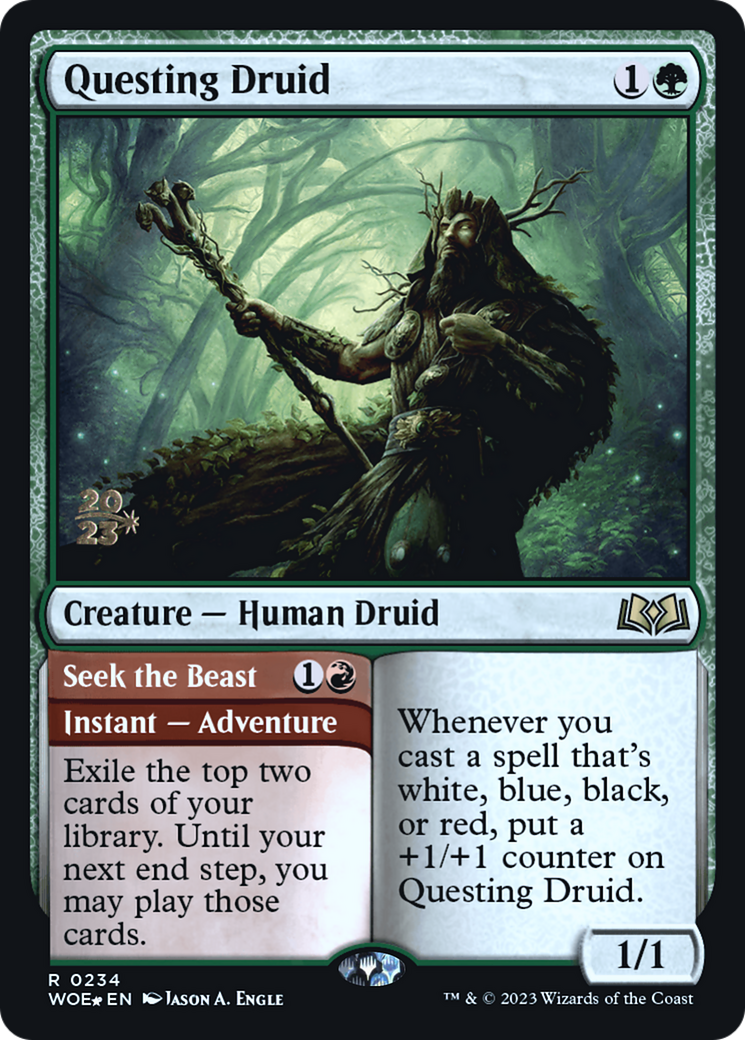 Questing Druid // Seek the Beast [Wilds of Eldraine Prerelease Promos] - The Mythic Store | 24h Order Processing