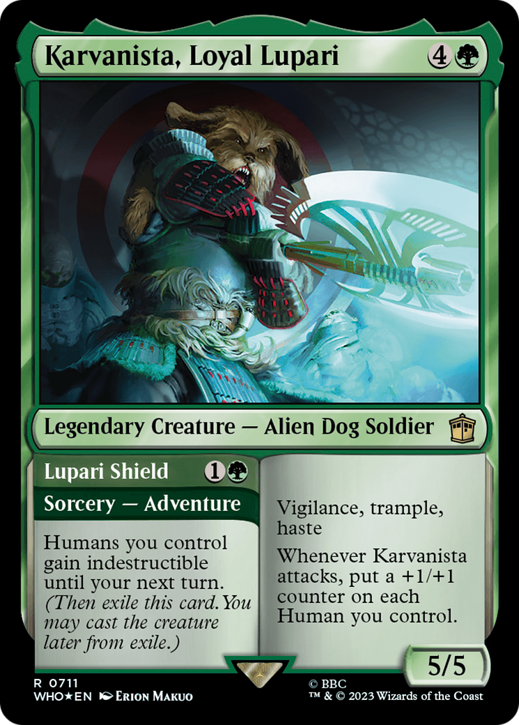 Karvanista, Loyal Lupari // Lupari Shield (Surge Foil) [Doctor Who] - The Mythic Store | 24h Order Processing