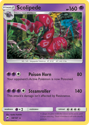 Scolipede (58/147) [Sun & Moon: Burning Shadows] - The Mythic Store | 24h Order Processing