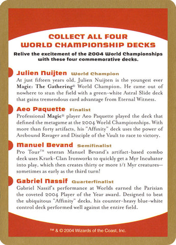 2004 World Championships Ad [World Championship Decks 2004] - The Mythic Store | 24h Order Processing