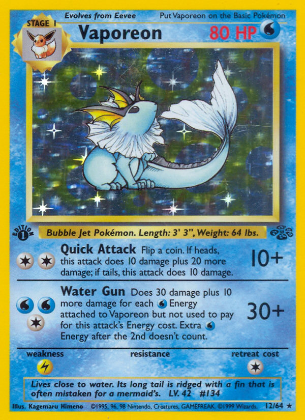 Vaporeon (12/64) [Jungle 1st Edition] - The Mythic Store | 24h Order Processing