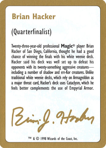 Brian Hacker Bio [World Championship Decks 1998] - The Mythic Store | 24h Order Processing