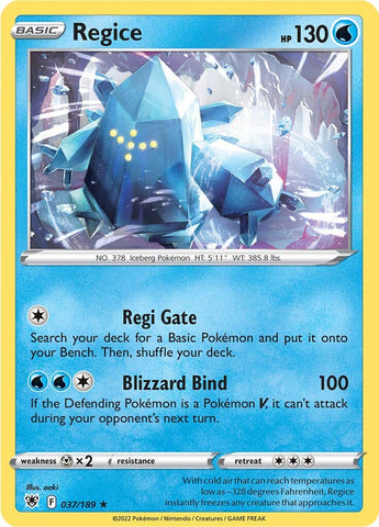 Regice (037/189) [Sword & Shield: Astral Radiance] - The Mythic Store | 24h Order Processing