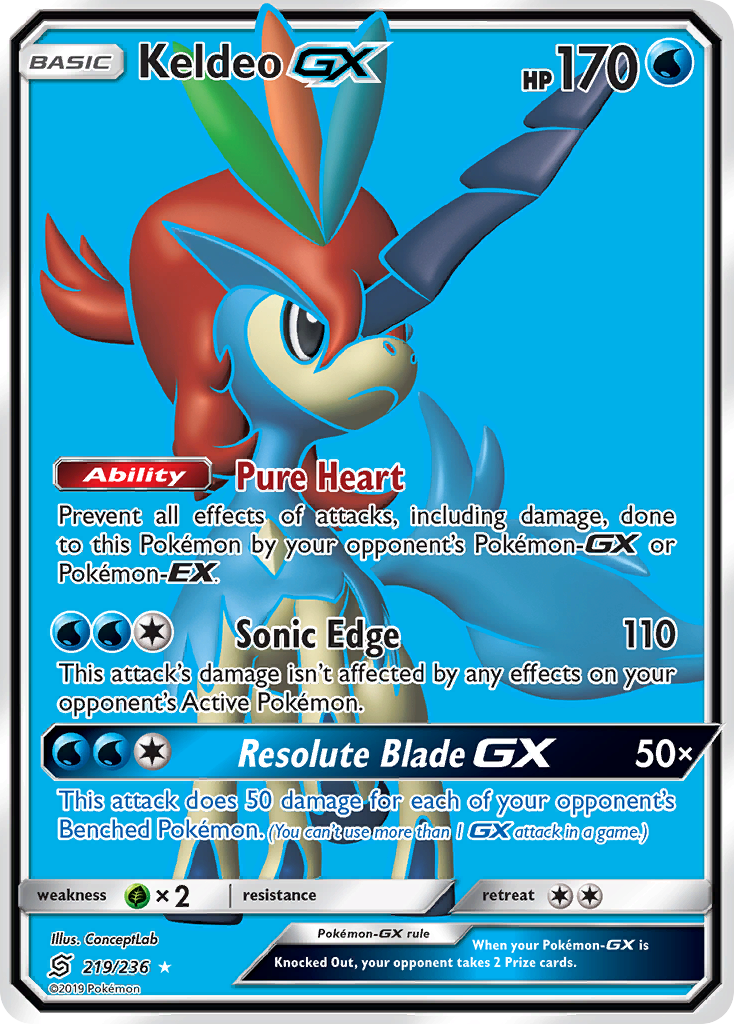 Keldeo GX (219/236) [Sun & Moon: Unified Minds] - The Mythic Store | 24h Order Processing