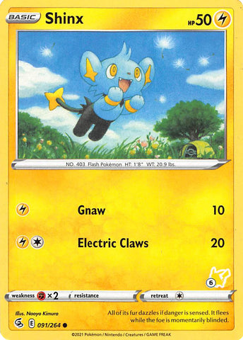 Shinx (091/264) (Pikachu Stamp #6) [Battle Academy 2022] - The Mythic Store | 24h Order Processing