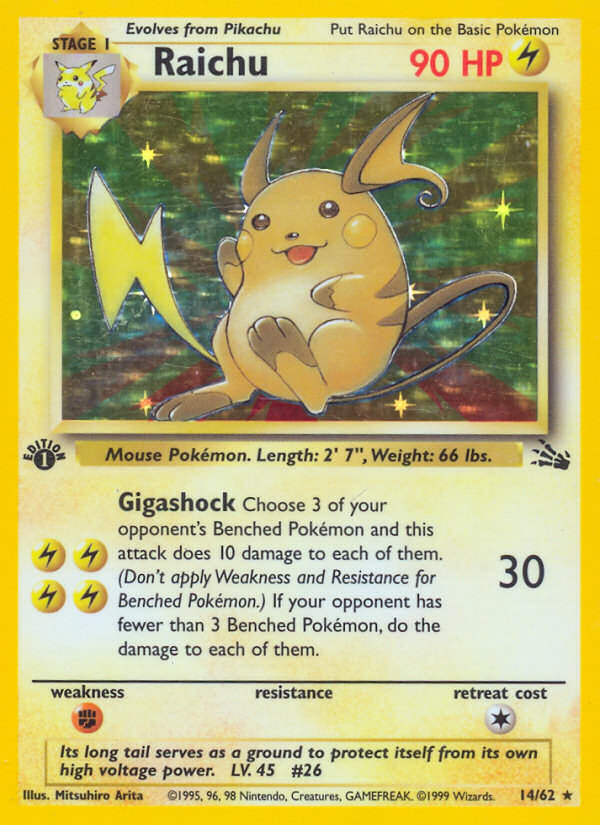 Raichu (14/62) [Fossil 1st Edition] - The Mythic Store | 24h Order Processing