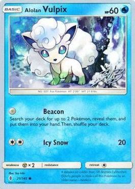 Alolan Vulpix (21/145) (Ice Path FTW - Zachary Bokhari) [World Championships 2017] - The Mythic Store | 24h Order Processing