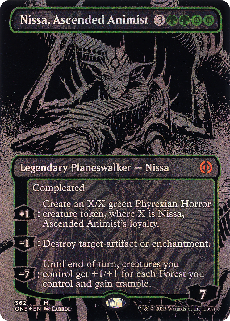 Nissa, Ascended Animist (Oil Slick Raised Foil) [Phyrexia: All Will Be One] - The Mythic Store | 24h Order Processing