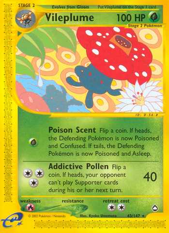 Vileplume (43/147) [Aquapolis] - The Mythic Store | 24h Order Processing