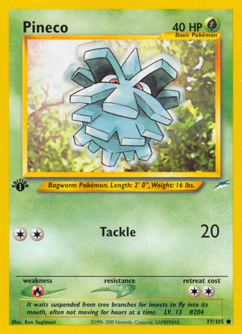 Pineco (77/105) [Neo Destiny 1st Edition] - The Mythic Store | 24h Order Processing