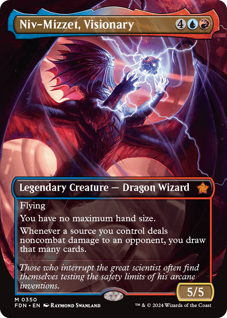 Niv-Mizzet, Visionary (Borderless) [Foundations] - The Mythic Store | 24h Order Processing