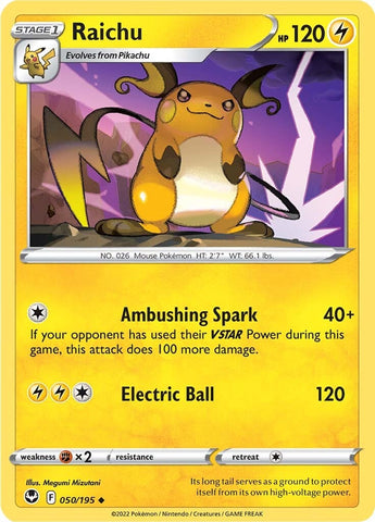 Raichu (050/195) [Sword & Shield: Silver Tempest] - The Mythic Store | 24h Order Processing