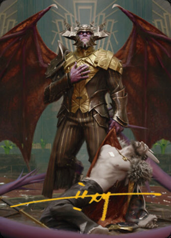 Ob Nixilis, the Adversary 1 Art Card (Gold-Stamped Signature) [Streets of New Capenna Art Series] - The Mythic Store | 24h Order Processing