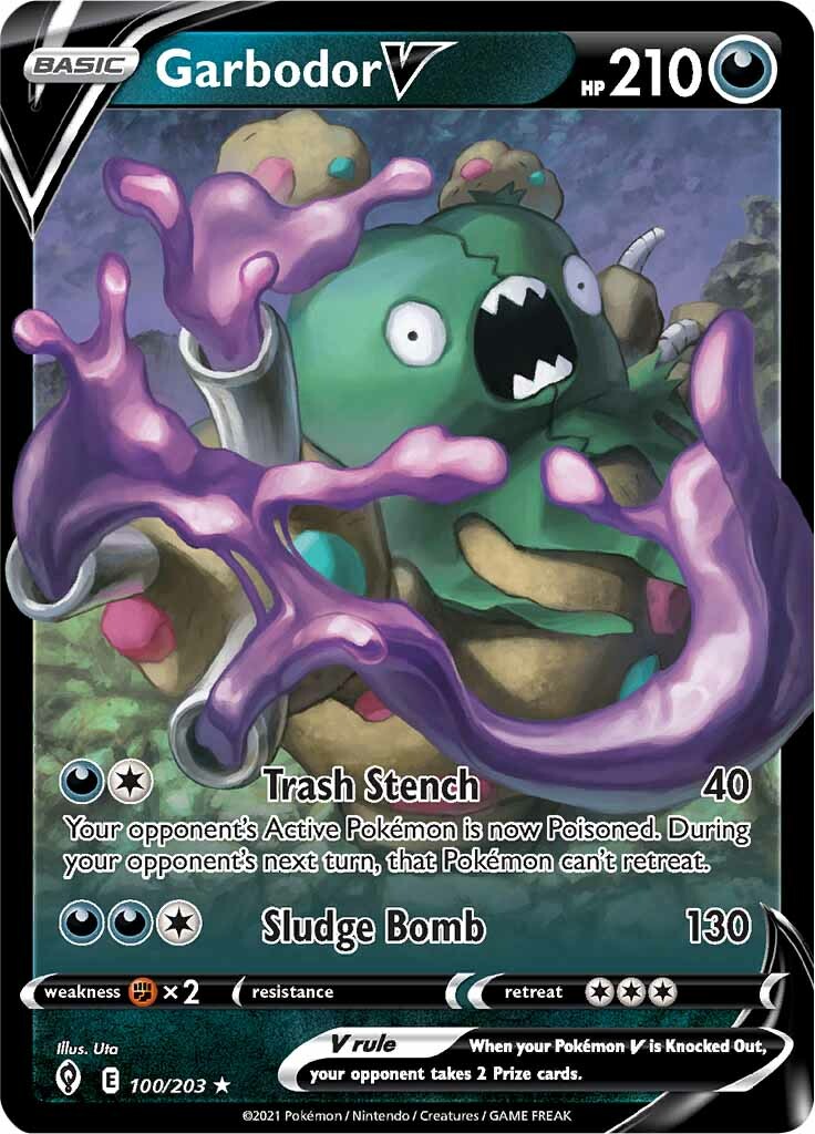 Garbodor V (100/203) [Sword & Shield: Evolving Skies] - The Mythic Store | 24h Order Processing