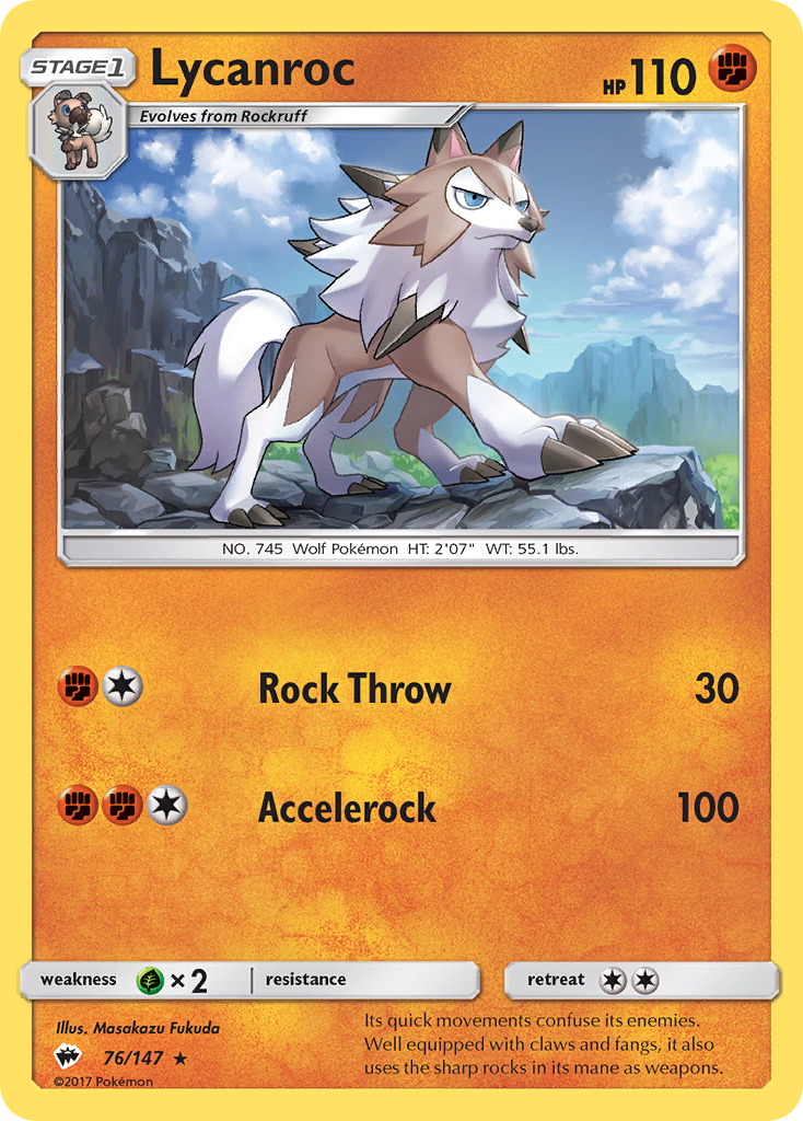 Lycanroc (76/147) [Sun & Moon: Burning Shadows] - The Mythic Store | 24h Order Processing