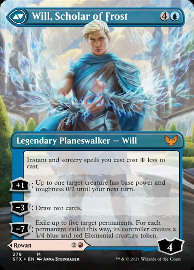 Rowan, Scholar of Sparks // Will, Scholar of Frost (Borderless) [Strixhaven: School of Mages] - The Mythic Store | 24h Order Processing