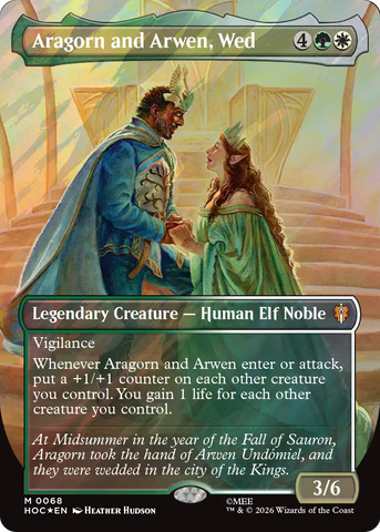 Aragorn and Arwen, Wed (Borderless) (Surge Foil) [The Hobbit: Eternal-Legal] - The Mythic Store | 24h Order Processing