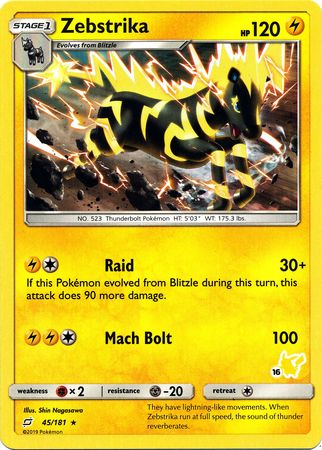 Zebstrika (45/181) (Pikachu Stamp #16) [Battle Academy 2020] - The Mythic Store | 24h Order Processing