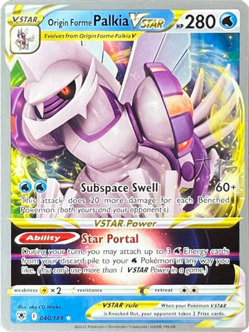 Origin Forme Palkia VSTAR (040/189) (Ice Rider Palkia - Rikuto Ohashi) [World Championships 2022] - The Mythic Store | 24h Order Processing