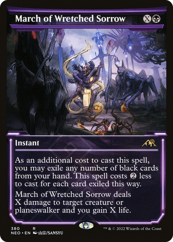March of Wretched Sorrow (Showcase Soft Glow) [Kamigawa: Neon Dynasty] - The Mythic Store | 24h Order Processing