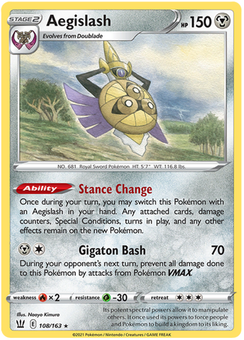 Aegislash (108/163) [Sword & Shield: Battle Styles] - The Mythic Store | 24h Order Processing