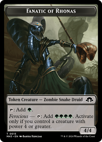Fanatic of Rhonas // Energy Reserve Double-Sided Token [Modern Horizons 3 Tokens] - The Mythic Store | 24h Order Processing