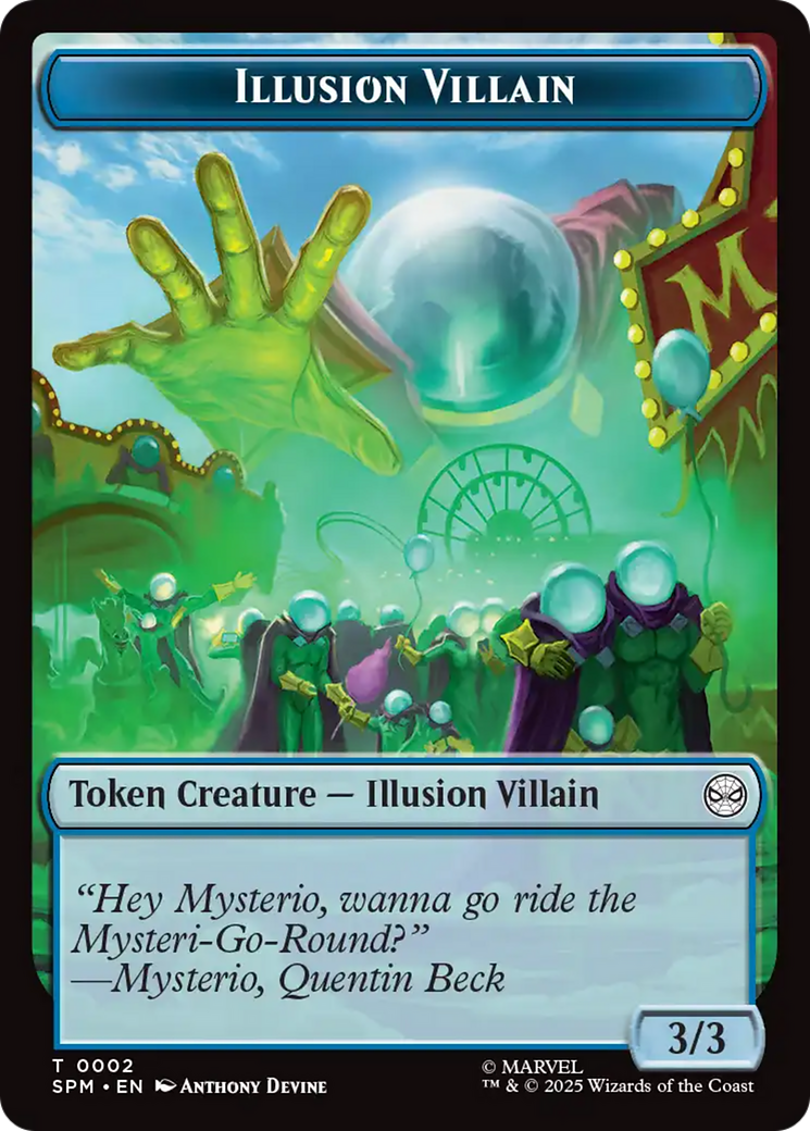 Spider // Illusion Villain Double-Sided Token [Marvel's Spider-Man Tokens] - The Mythic Store | 24h Order Processing