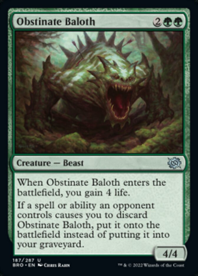 Obstinate Baloth [The Brothers' War] - The Mythic Store | 24h Order Processing