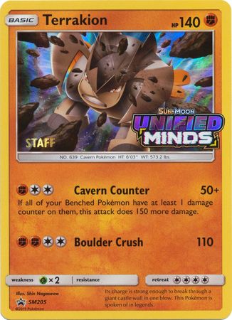 Terrakion (SM205) (Staff Prerelease Promo) [Sun & Moon: Black Star Promos] - The Mythic Store | 24h Order Processing