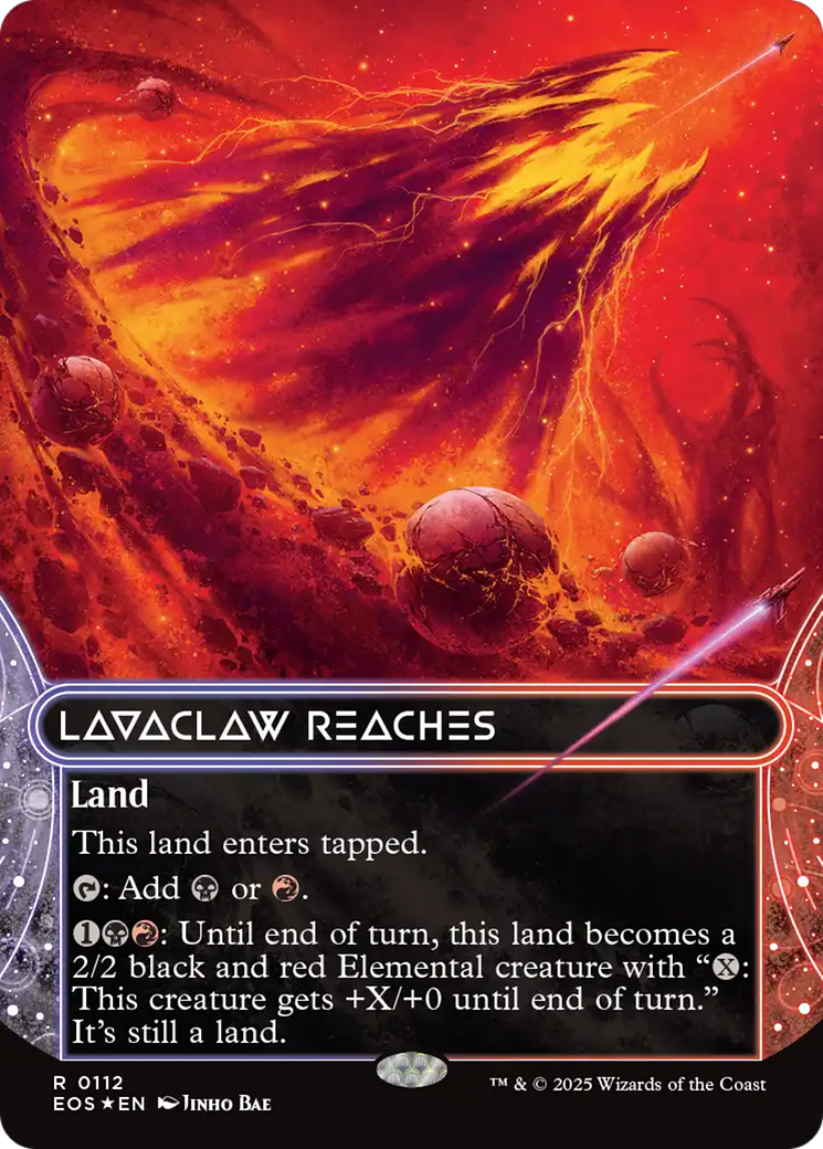 Lavaclaw Reaches (0112) (Borderless) (Galaxy Foil) [Edge of Eternities: Stellar Sights] - The Mythic Store | 24h Order Processing
