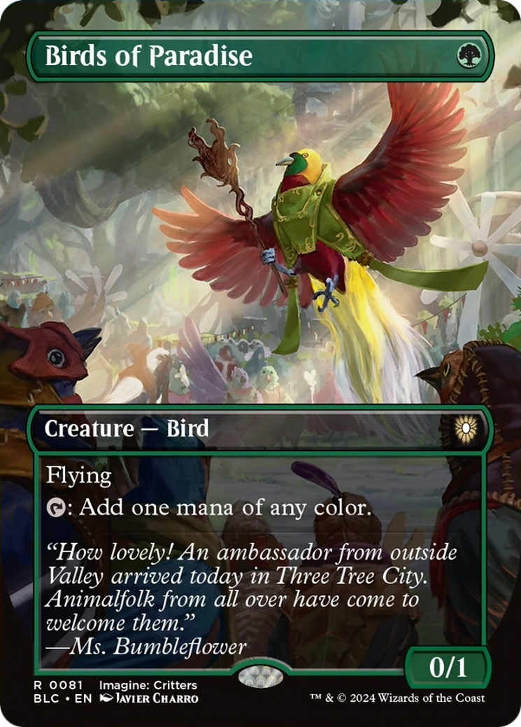 Birds of Paradise (Borderless) [Bloomburrow Commander] - The Mythic Store | 24h Order Processing