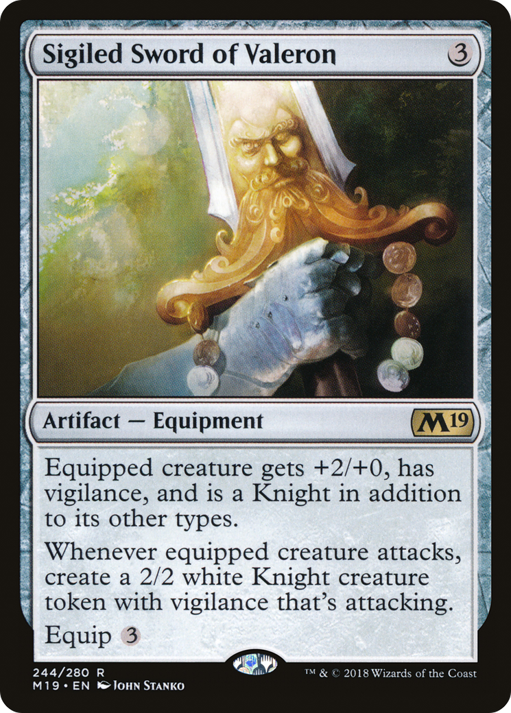 Sigiled Sword of Valeron [Core Set 2019] - The Mythic Store | 24h Order Processing