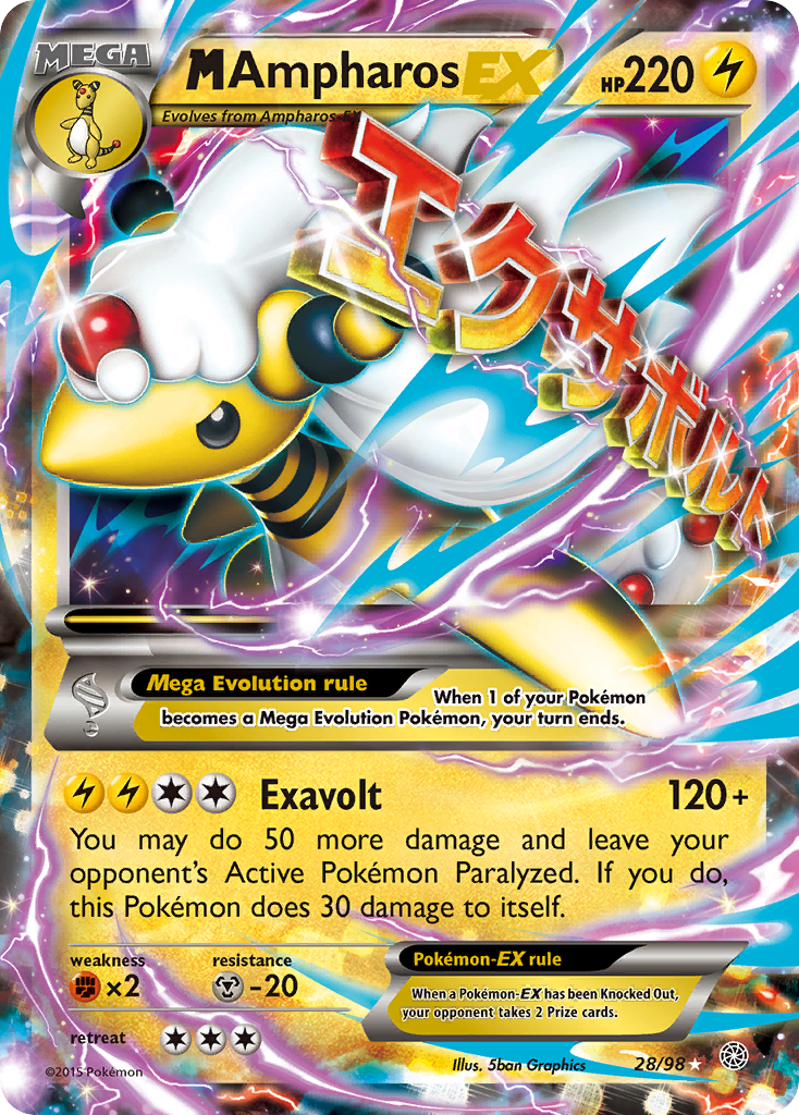 M Ampharos EX (28/98) [XY: Ancient Origins] - The Mythic Store | 24h Order Processing