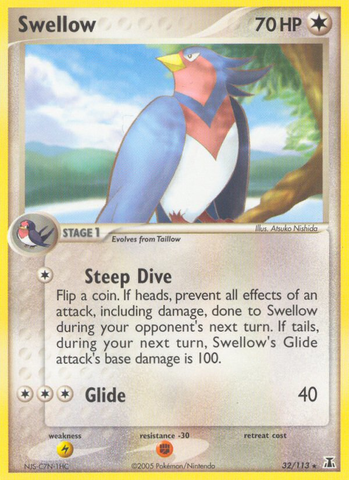 Swellow (32/113) [EX: Delta Species] - The Mythic Store | 24h Order Processing