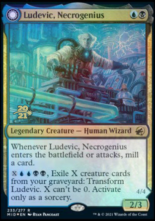 Ludevic, Necrogenius // Olag, Ludevic's Hubris [Innistrad: Midnight Hunt Prerelease Promos] - The Mythic Store | 24h Order Processing